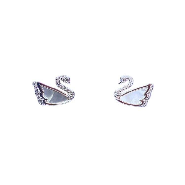 Sterling Silver Solid Swan Earrings Round Shaped Black Spinel Romantic Love  Bird Earrings | Earring crafts, Gifts for aunt, Bird earrings